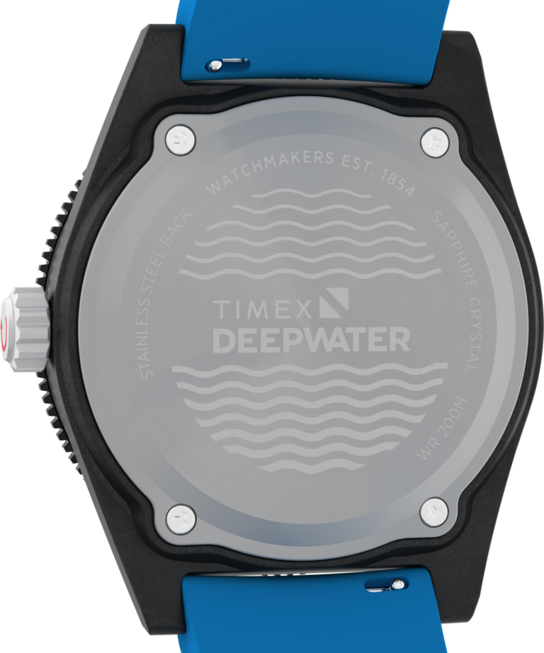 Timex Deepwater Reef 200 XCF 43mm Blue Rubber Strap Watch TW2Y02500