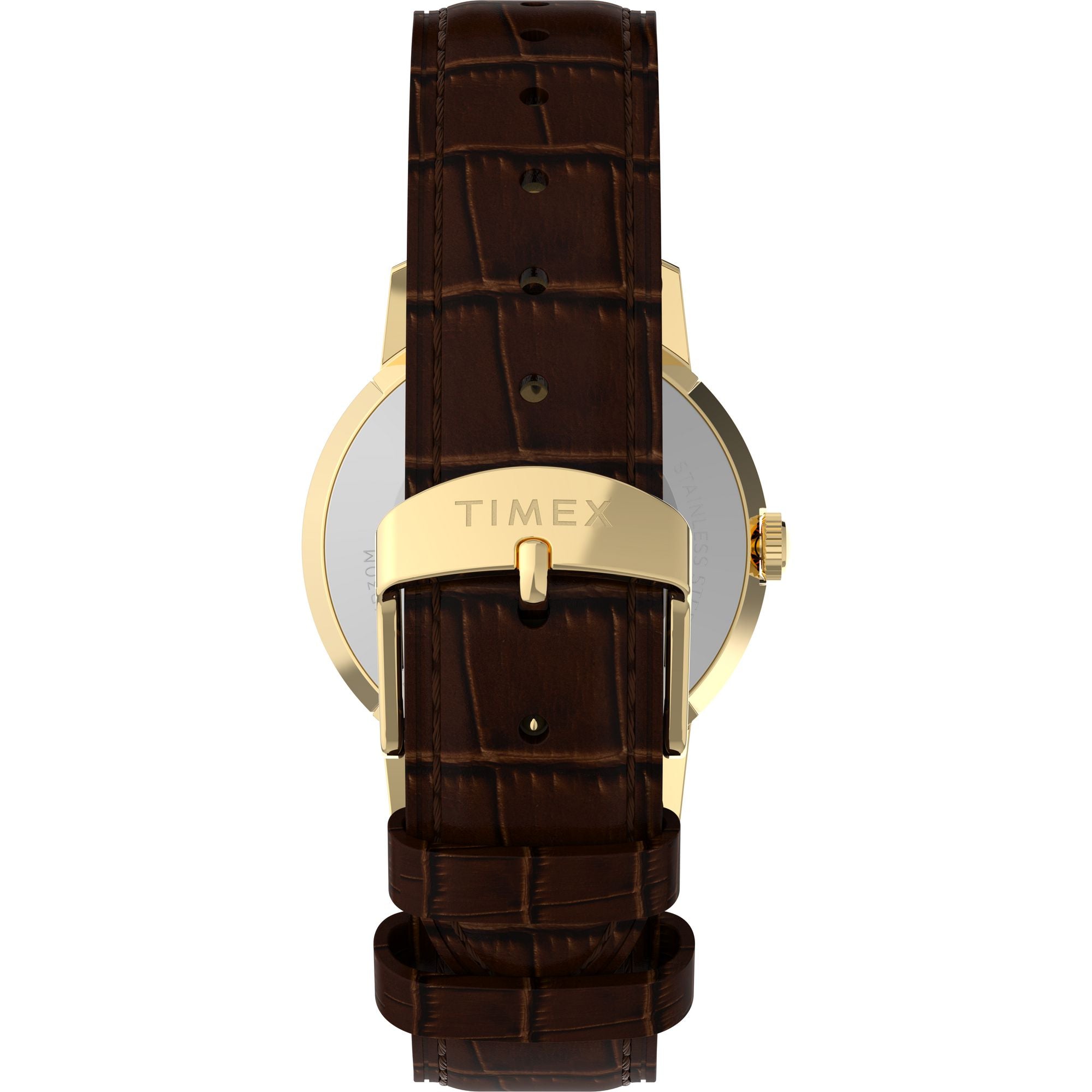 Timex Marlin Quartz Green Dial 34mm Leather Strap Watch TW2Y37800