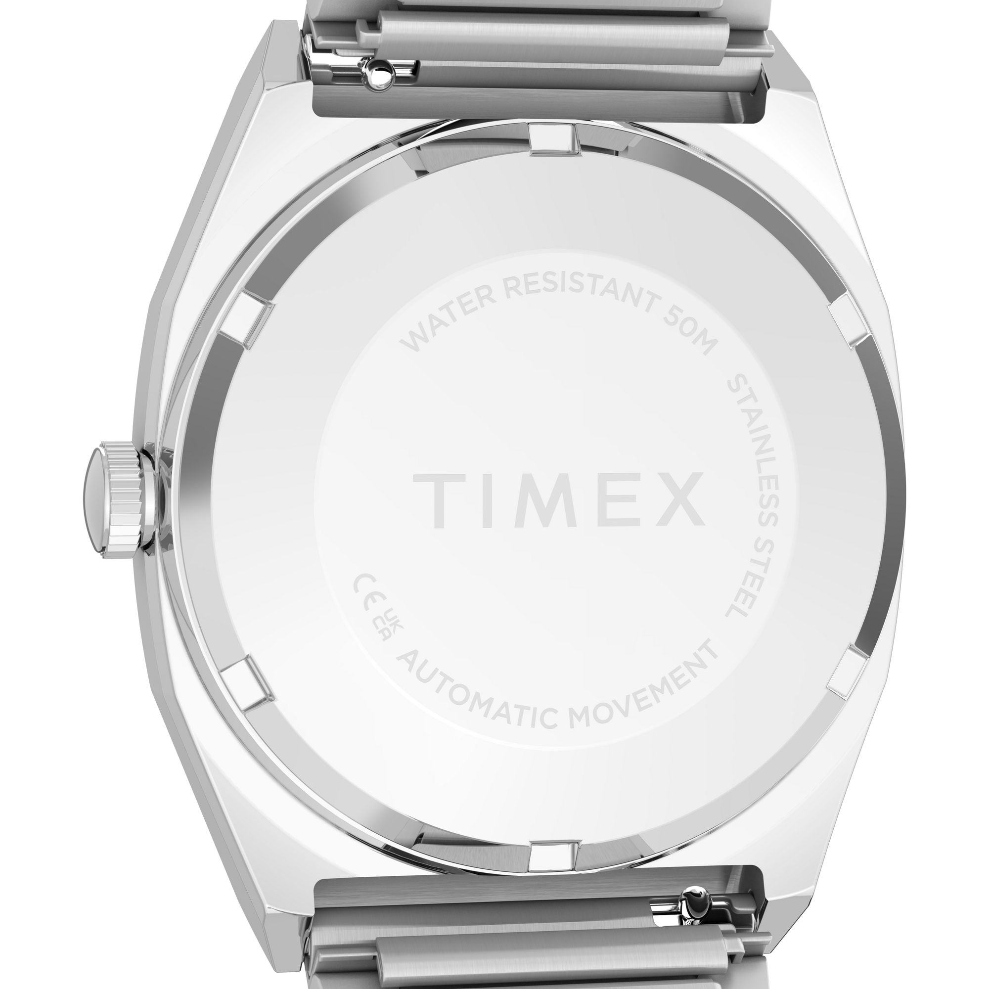 Timex E-Line Automatic 1983 Reissue Ice Blue Stainless Steel Band Watch TW2Y66700
