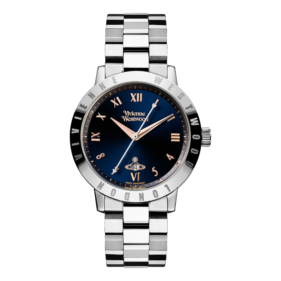 Vivienne Westwood Bloomsbury Midnight Blue Dial Stainless Steel Women's Watch VV152NVSL