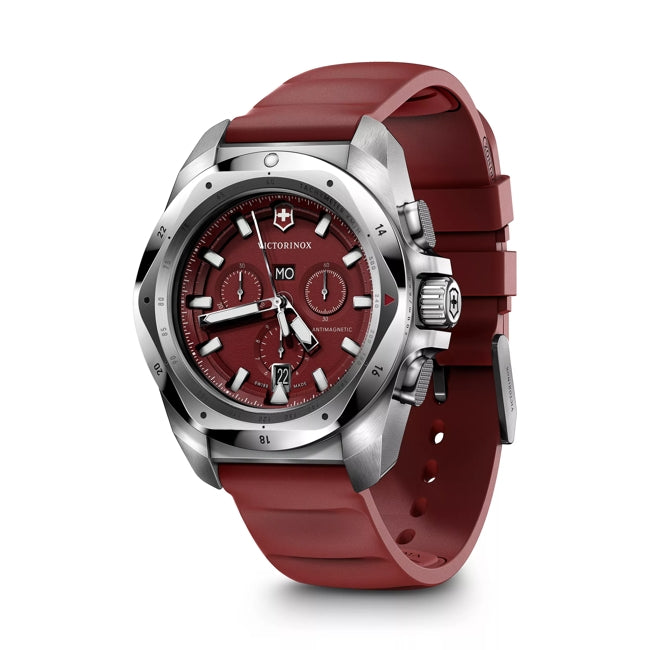 Victorinox Inox 43 Chrono Red Rubber Strap Red Dial Watch 241986