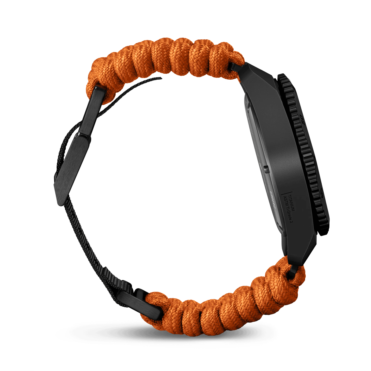 Victorinox Dive Pro Quartz Orange Paracord Band Black Dial Watch 242069.1