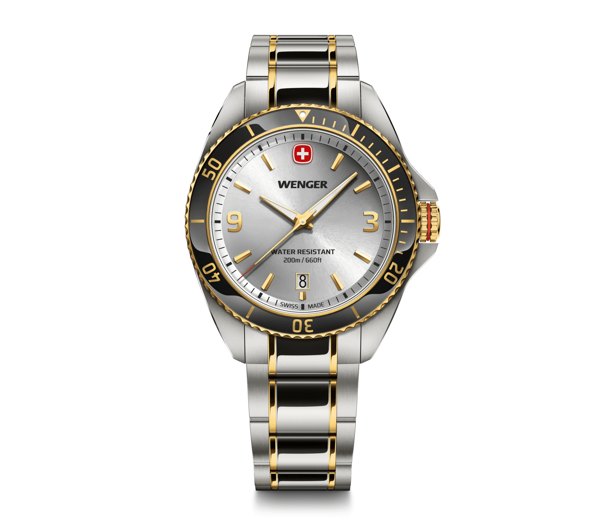 Wenger Executive 40mm Silver Dial Two Tone Stainless Steel 200M Men's Watch 01.2031.106