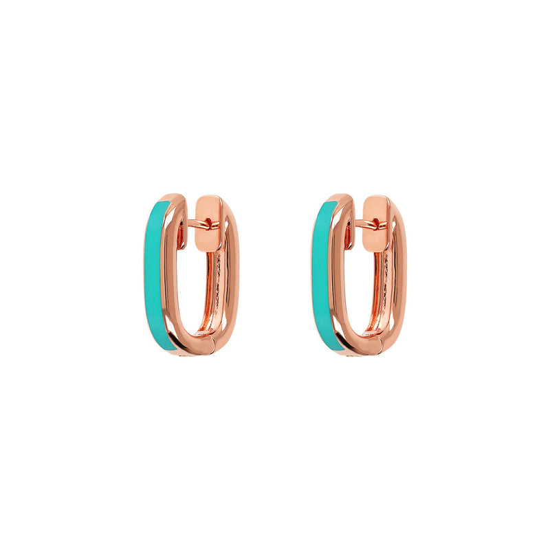 Bronzallure Miss Enamel Oval Hoop Earrings