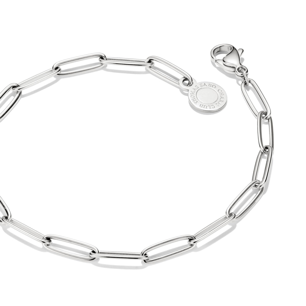 Thomas Sabo Silver-Plated Charm Club Paperclip Bracelet CX0286M-15 view 2