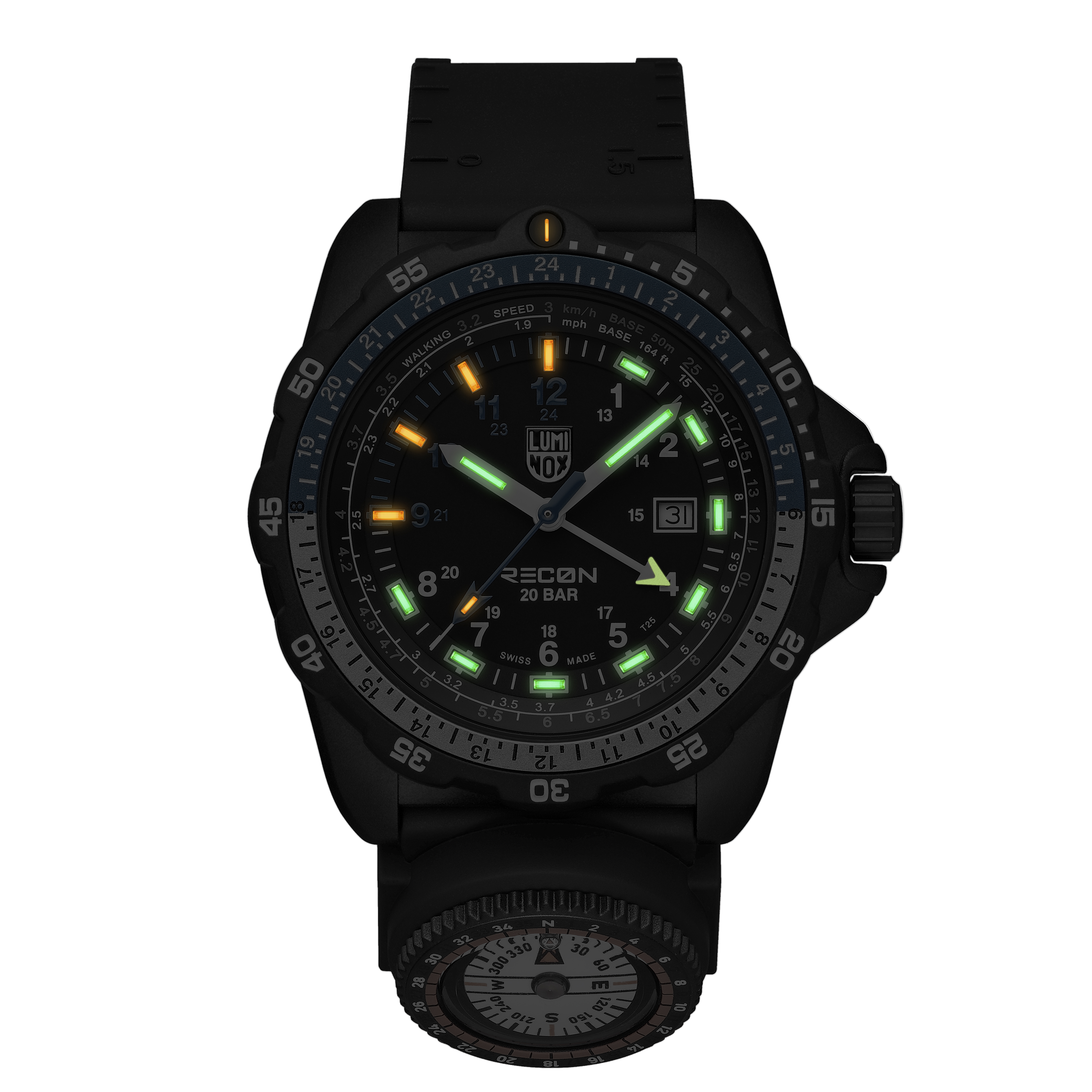 Luminox Recon Black Dial Rubber Strap Watch XL.8833