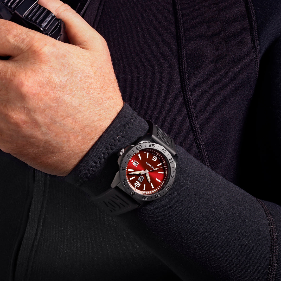Luminox Pacific Diver Red Dial Black Steel 44mm Watch - XS.3135.B