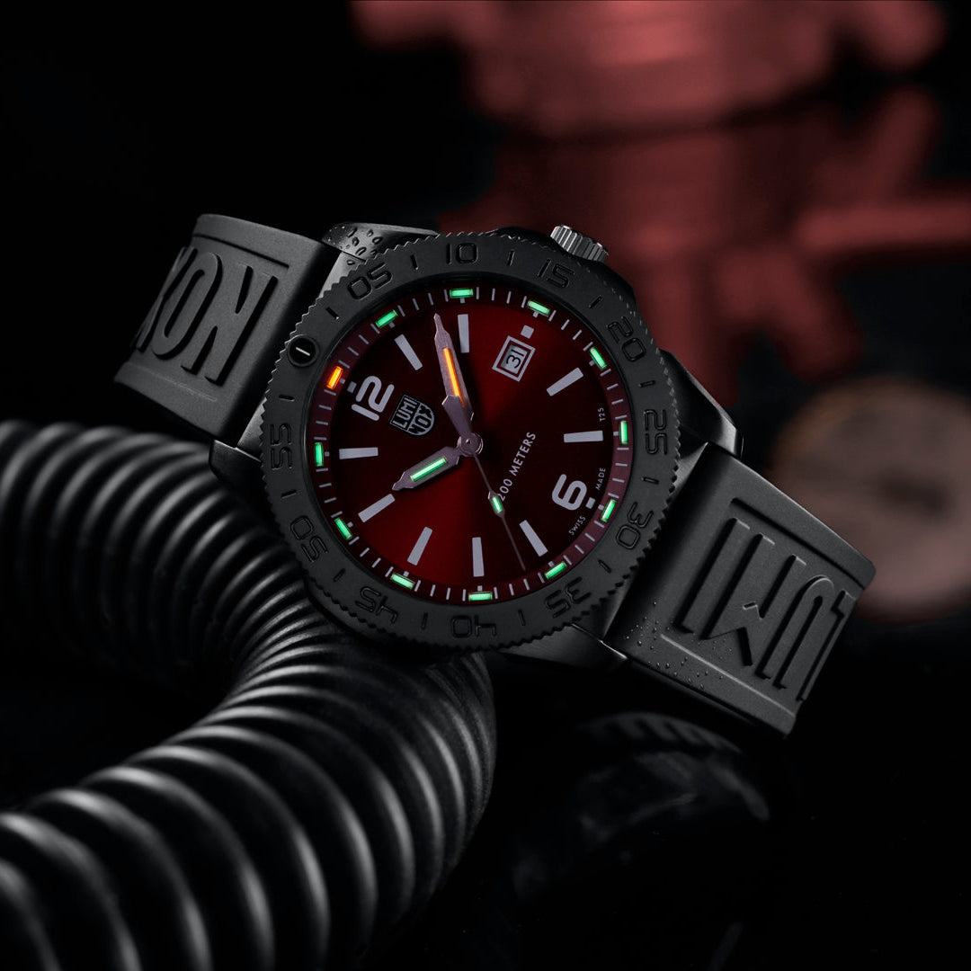 Luminox Pacific Diver Red Dial Black Steel 44mm Watch - XS.3135.B