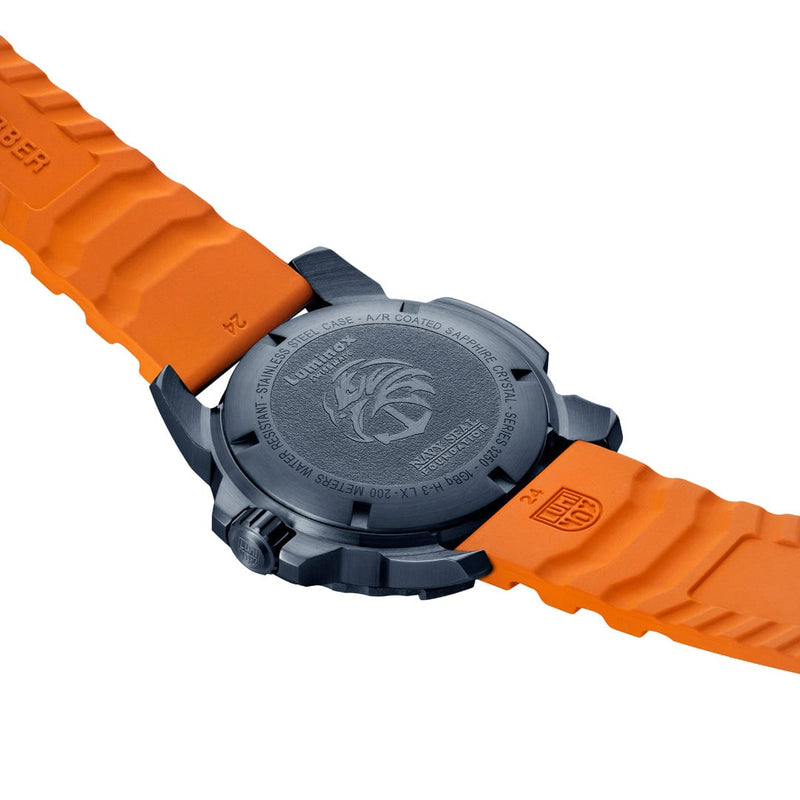 Luminox Navy Seal Blue Dial Orange Rubber Strap Watch XS.3253.CBNSF.SET