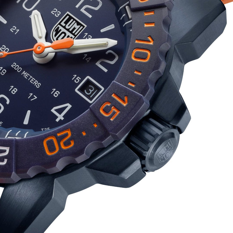 Luminox Navy Seal Blue Dial Orange Rubber Strap Watch XS.3253.CBNSF.SET