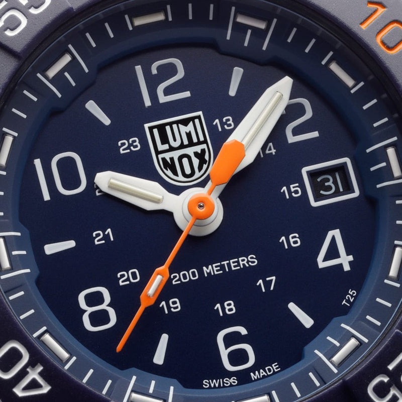 Luminox Navy Seal Blue Dial Orange Rubber Strap Watch XS.3253.CBNSF.SET
