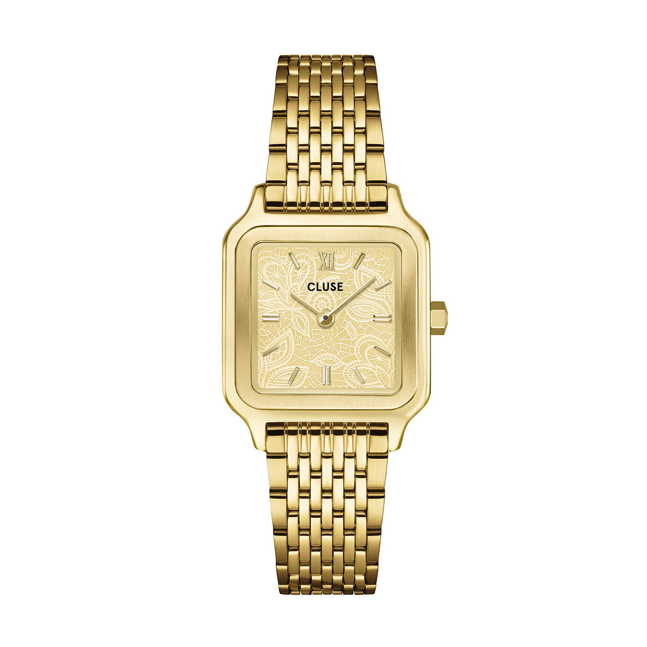 CLUSE Gracieuse Petite Stainless Steel Lace Textured Dial Gold Women's Watch CW11825