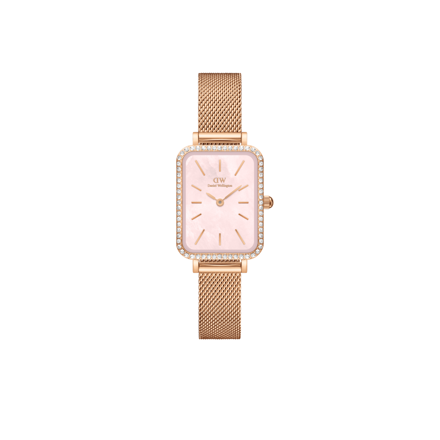 Daniel Wellington Quadro 20X26 Bezel Mesh Pink MOP Watch DW00100669