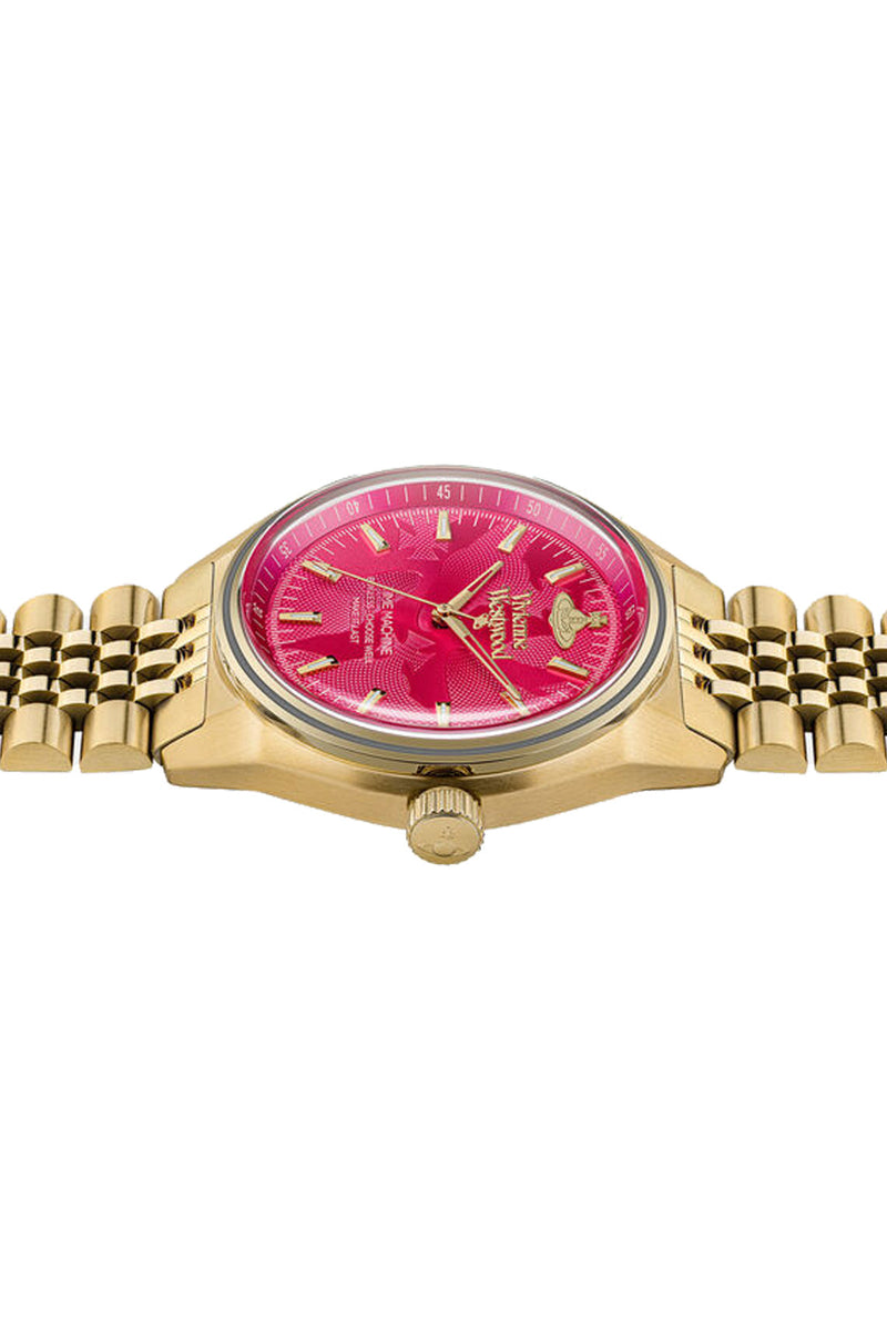 Vivienne Westwood Lady Sydenham 39mm Gold & Pink Watch