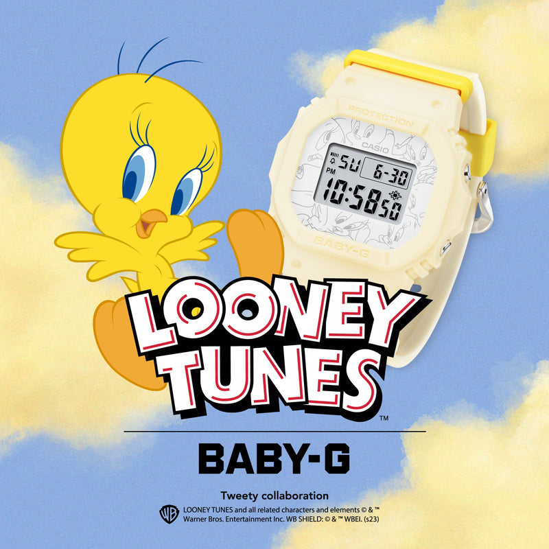 Baby-G Tweety Collaboration White Dial Resin Band Watch BGD565TW-5D