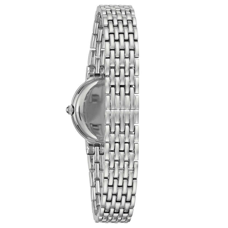 Bulova Timeless Elegance Diamond Bezel Mother of Pearl Women's Stainless Steel Watch 96R239