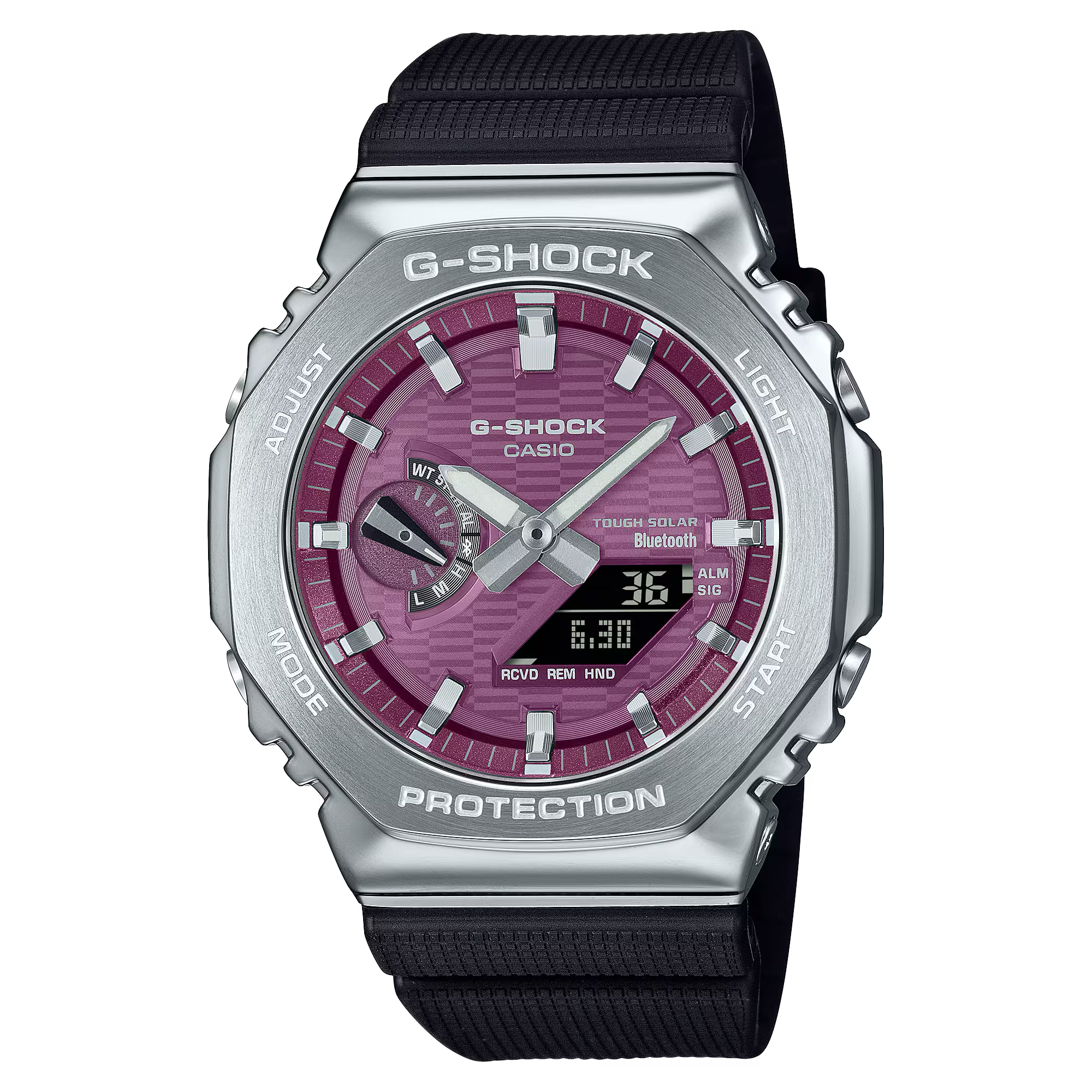 G-Shock Solar Power Burgundy Dial Black Resin Band Watch GBM2100A-4B