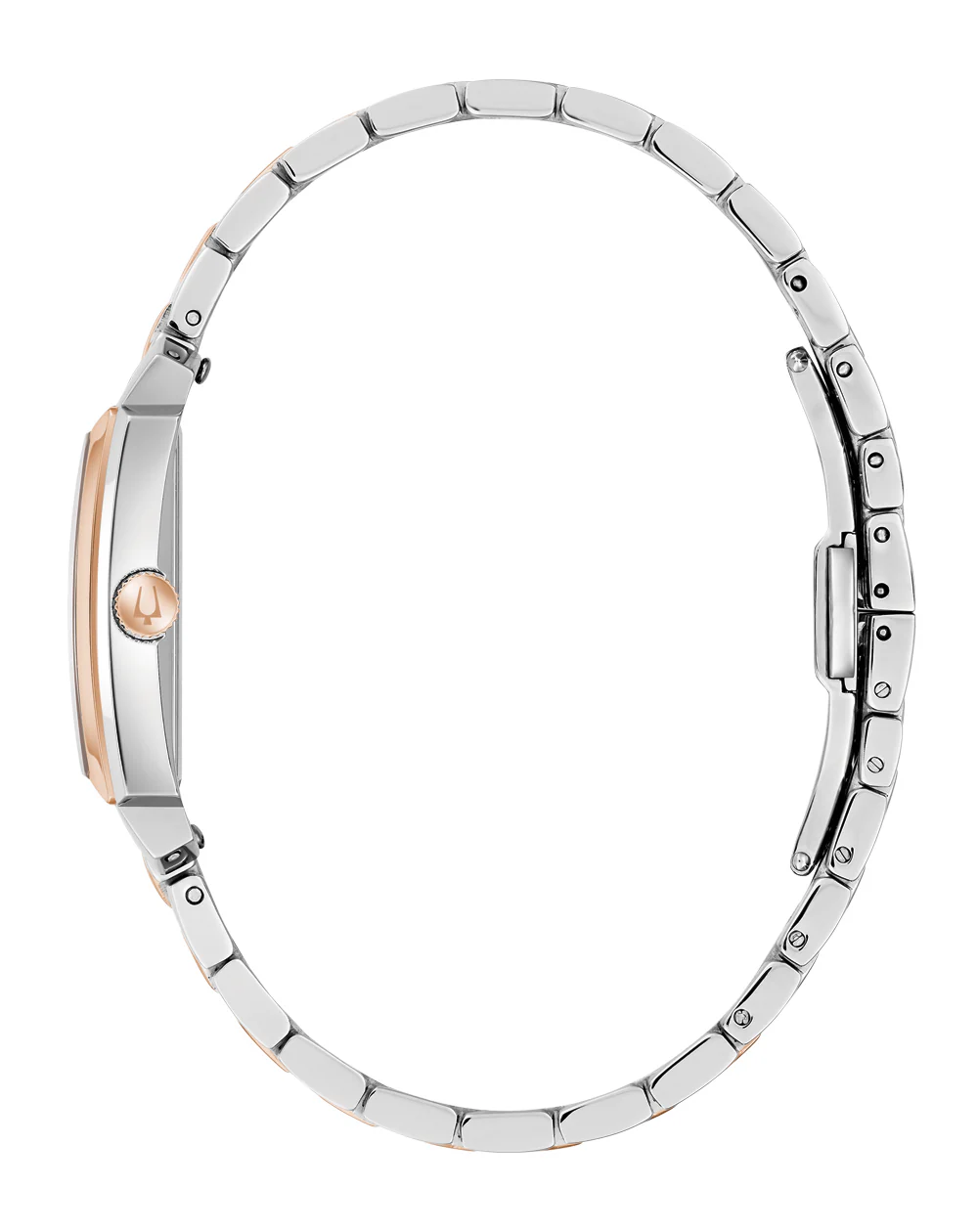 Bulova Sutton White Dial Two Toned Rose Gold Stainless Steel Watch 98L328