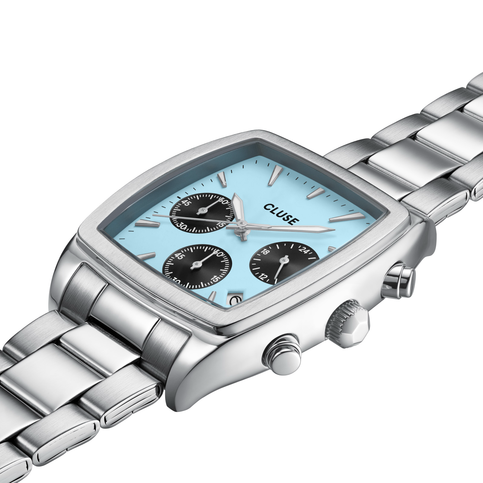 CLUSE Quartaut Chrono Blue Dial Stainless Steel Band CW52005