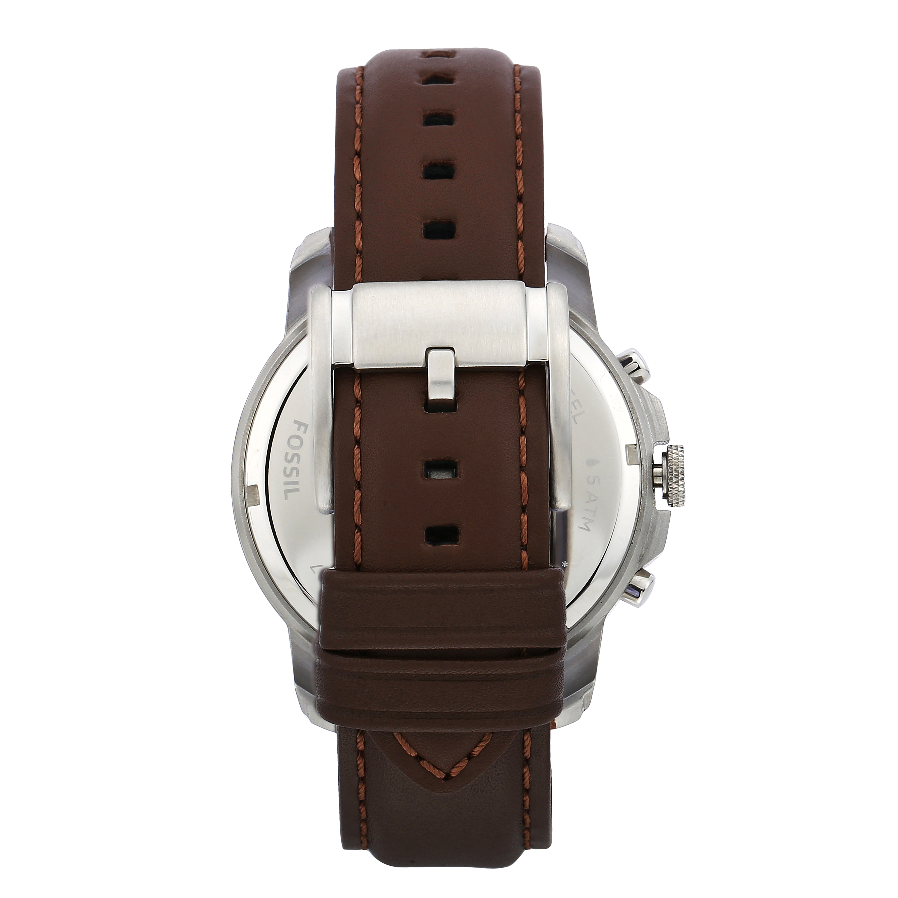 Fossil Grant Chronograph Cream Dial Brown Leather Watch FS4735