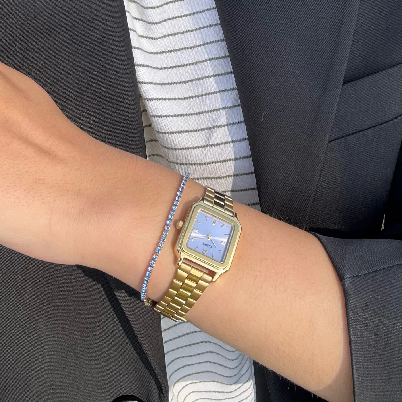 CLUSE Gracieuse Frosted Lilac Dial Gold Stainless Steel Bracelet CW11820