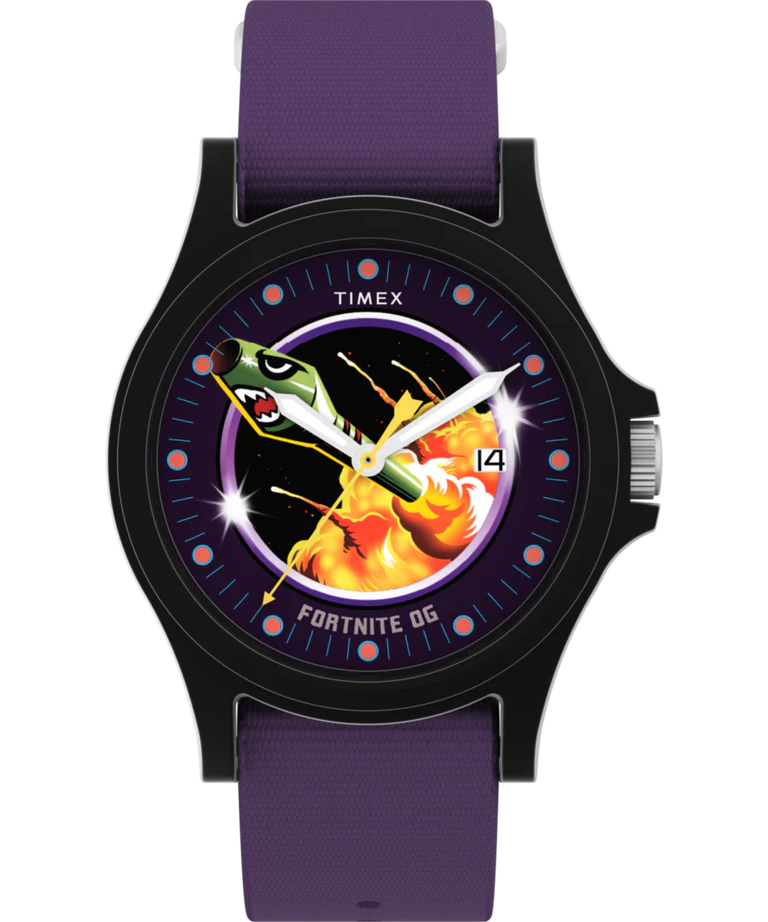 Timex x Fortnite Acadia Purple Fabric Strap Watch TW2Y46300