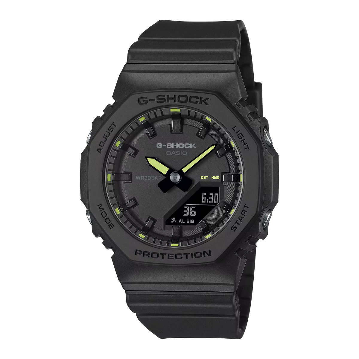 G-Shock Slim CasiOak Black With Green Markers Watch GMAP2100SA-1A2