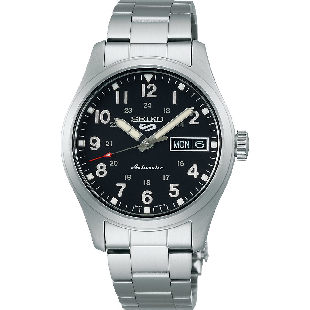 Seiko Automatic Black Dial Sports Stainless Steel Watch SRPJ81K