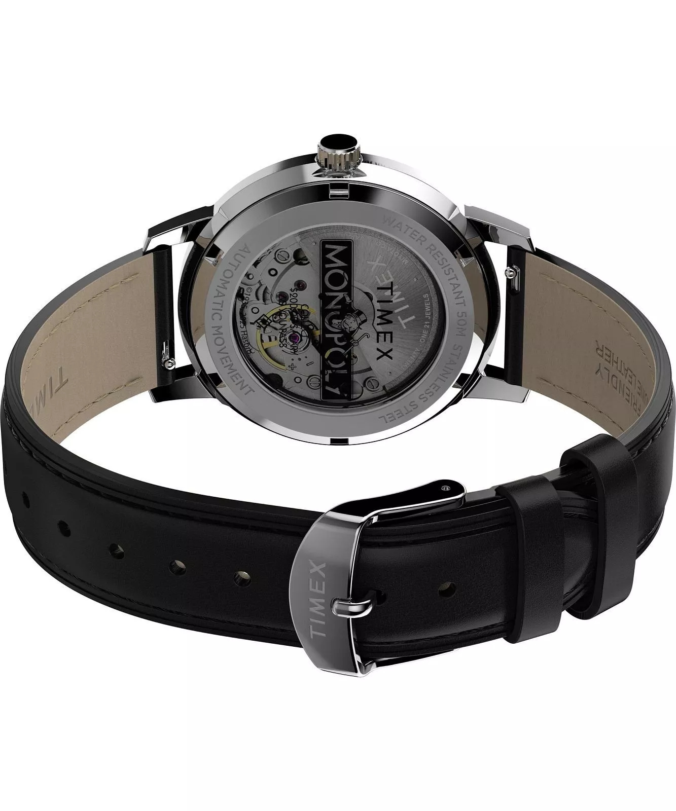 Timex Lab x Monopoly Collab Marlin Automatic Silver Dial 40mm Leather Band TW2Y46900