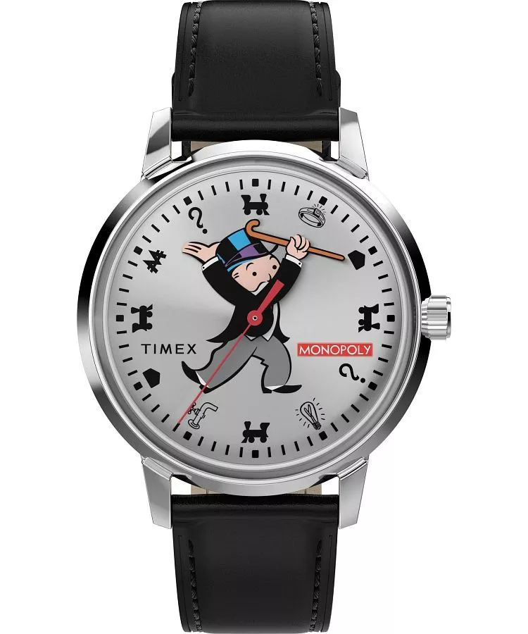 Timex Lab x Monopoly Collab Marlin Automatic Silver Dial 40mm Leather Band TW2Y46900