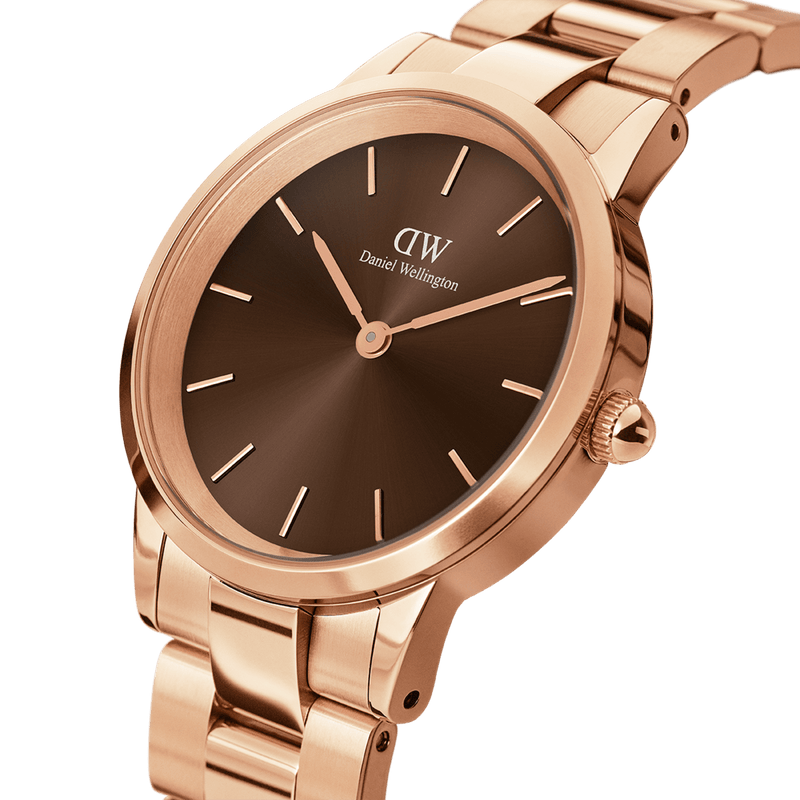 Daniel Wellington Iconic Link Amber 28mm Brown Dial Watch DW00100463