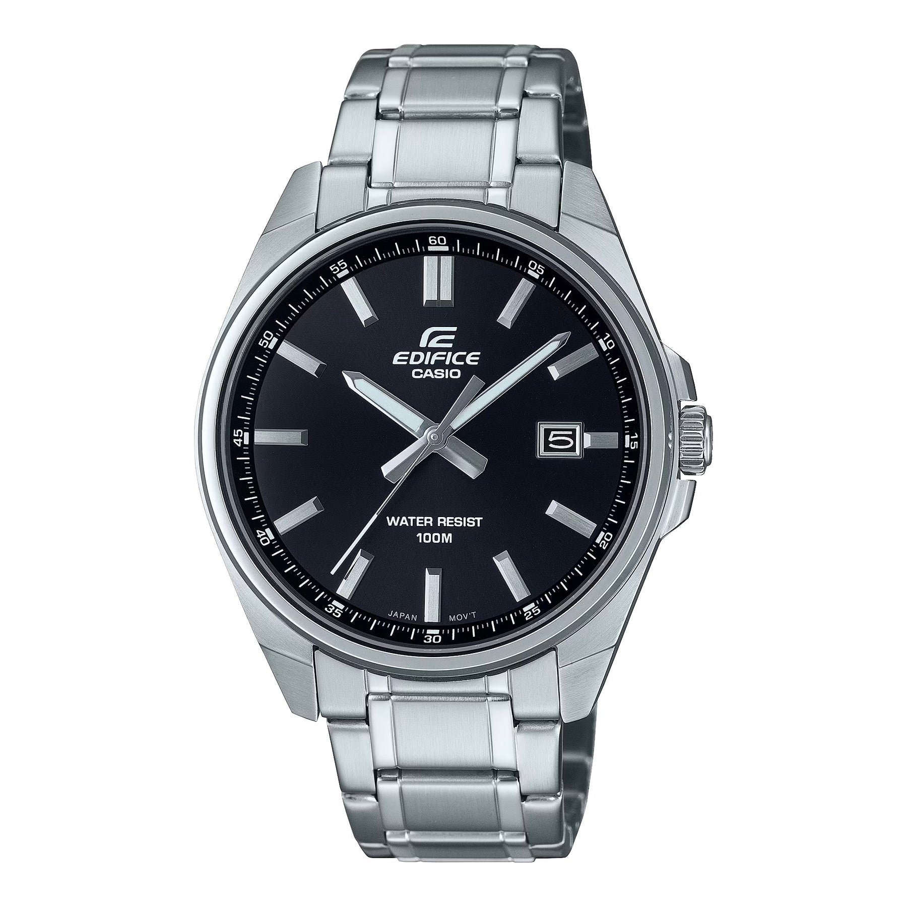 Casio Edifice Silver Stainless Steel Black Dial Watch EFV150D-1A