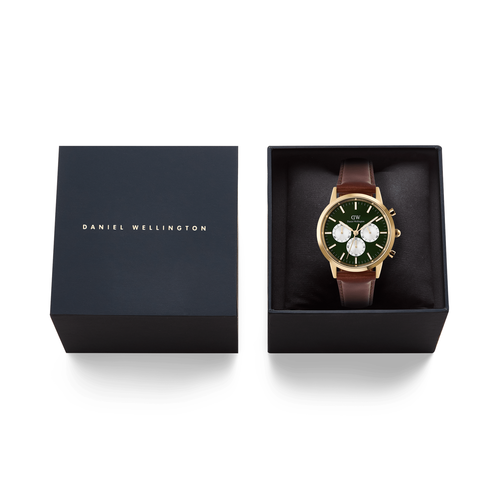 Daniel Wellington Iconic Chronograph  St Mawes Emerald Panda Gold