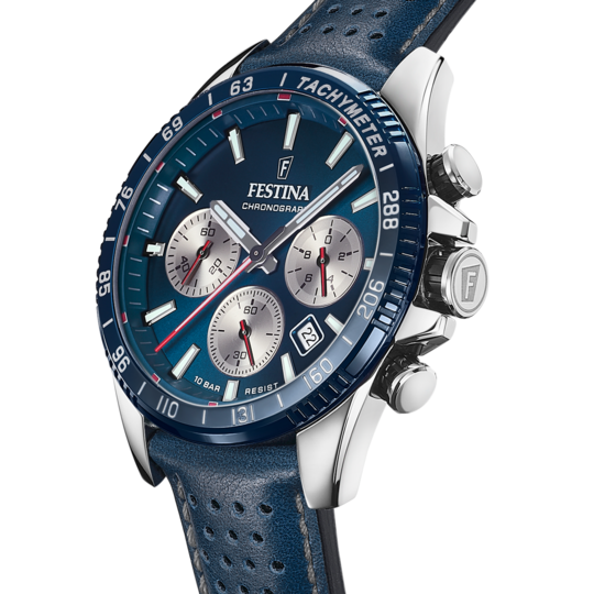 Festina Blue Dial Blue Leather Strap Men's Watch F20561/2