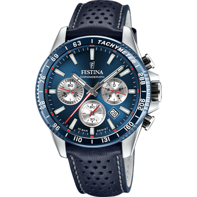Festina Blue Dial Blue Leather Strap Men's Watch F20561/2