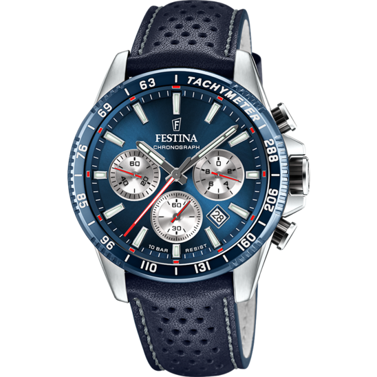 Festina Blue Dial Blue Leather Strap Men's Watch F20561/2