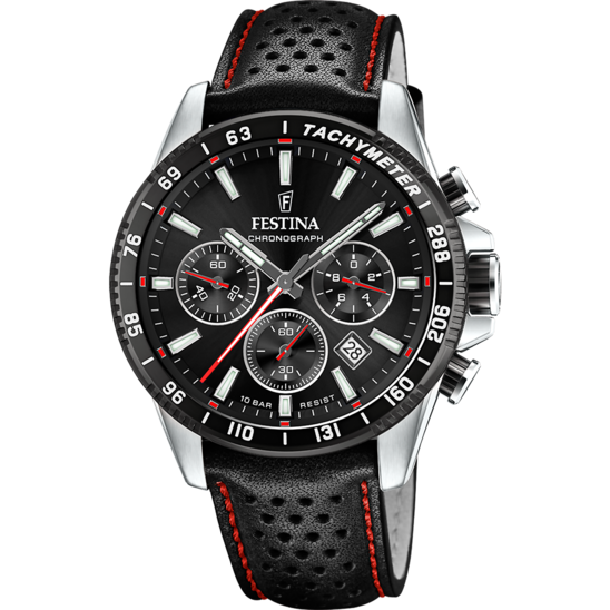 Festina Black Dial Black Leather Strap Men's Watch F20561/4