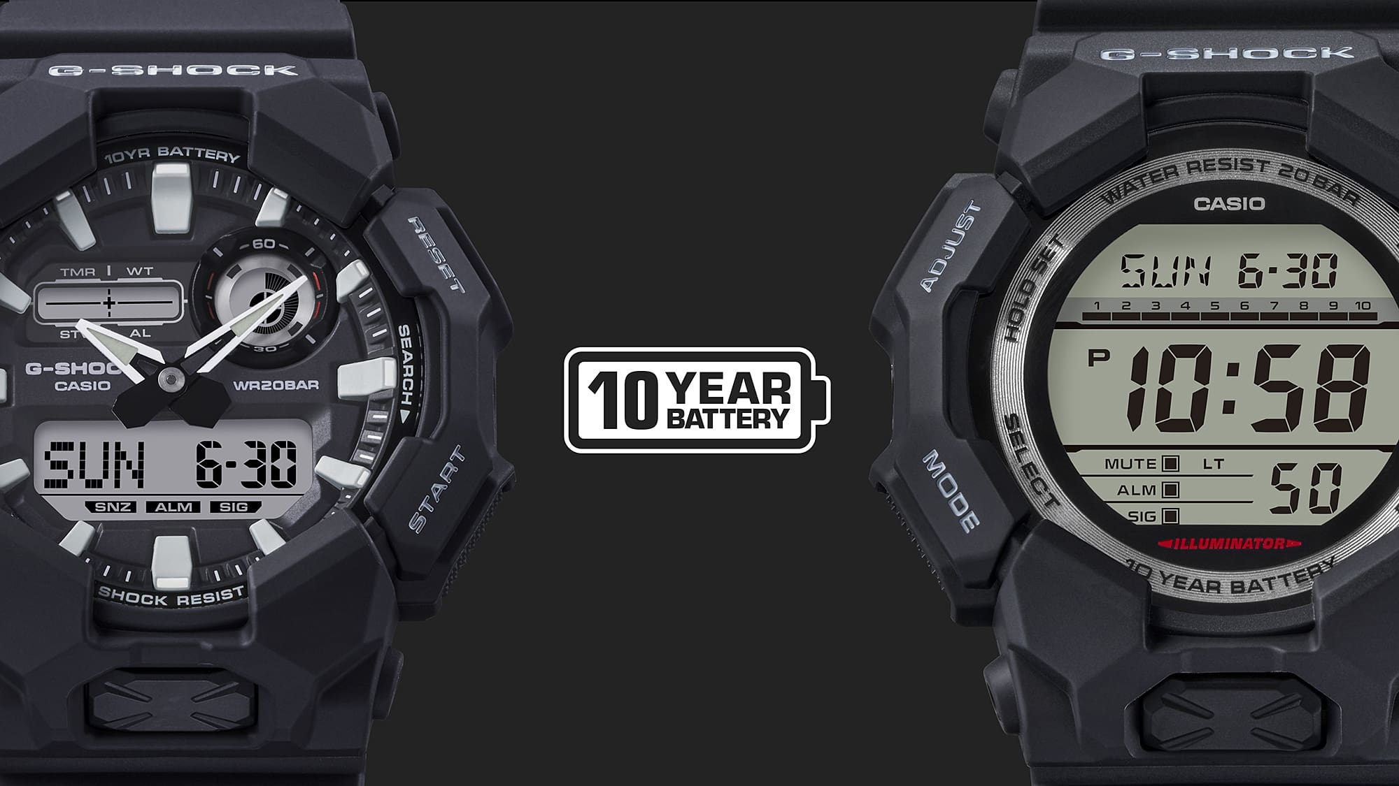 G-Shock Digital Black Resin Band Watch GD010-1D