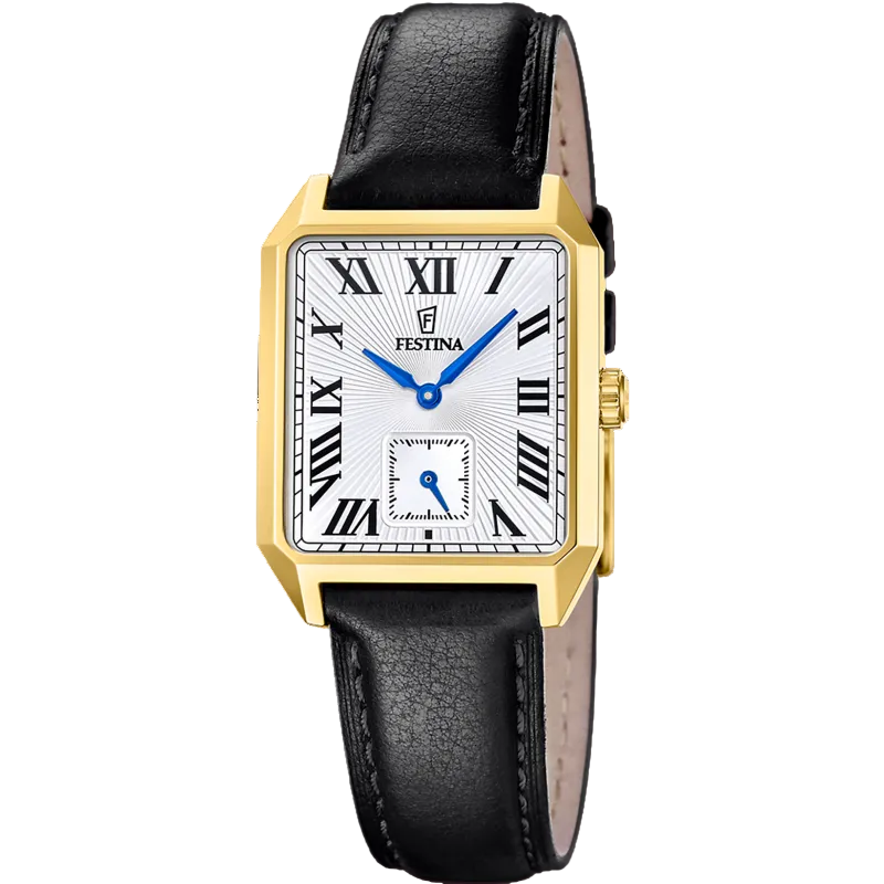 Festina Silver Dial Black Leather Strap Men's Watch  F20780/1