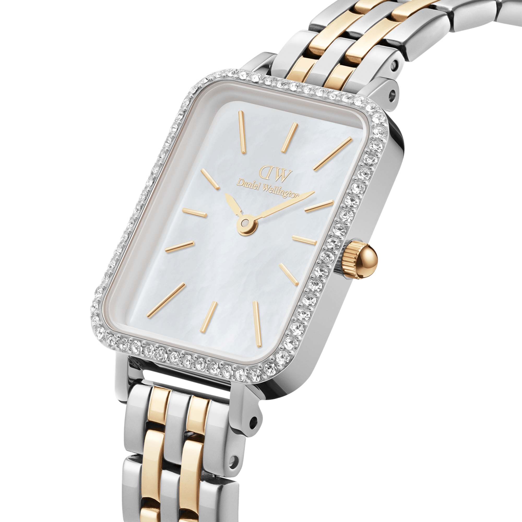 Daniel Wellington Quadro 20X26mm Bezel 5-Link White Dial Watch DW00100671