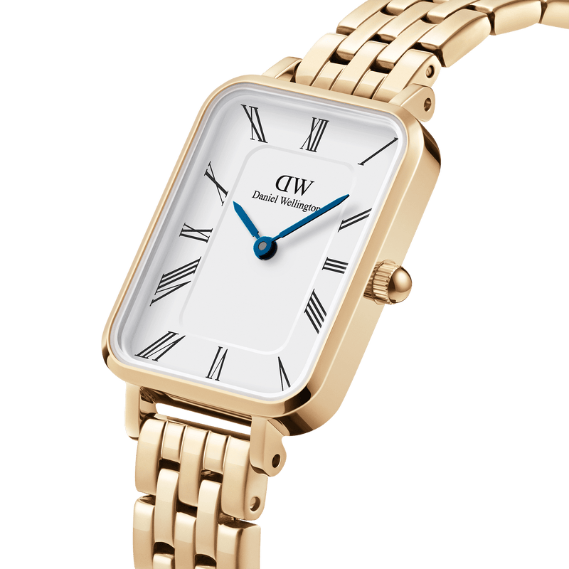 Daniel Wellington Quadro Roman Numerals 5-Link Gold Watch DW00100688