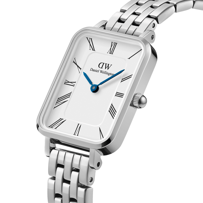 Daniel Wellington Quadro Roman Numerals 5-Link White Dial Watch DW00100691