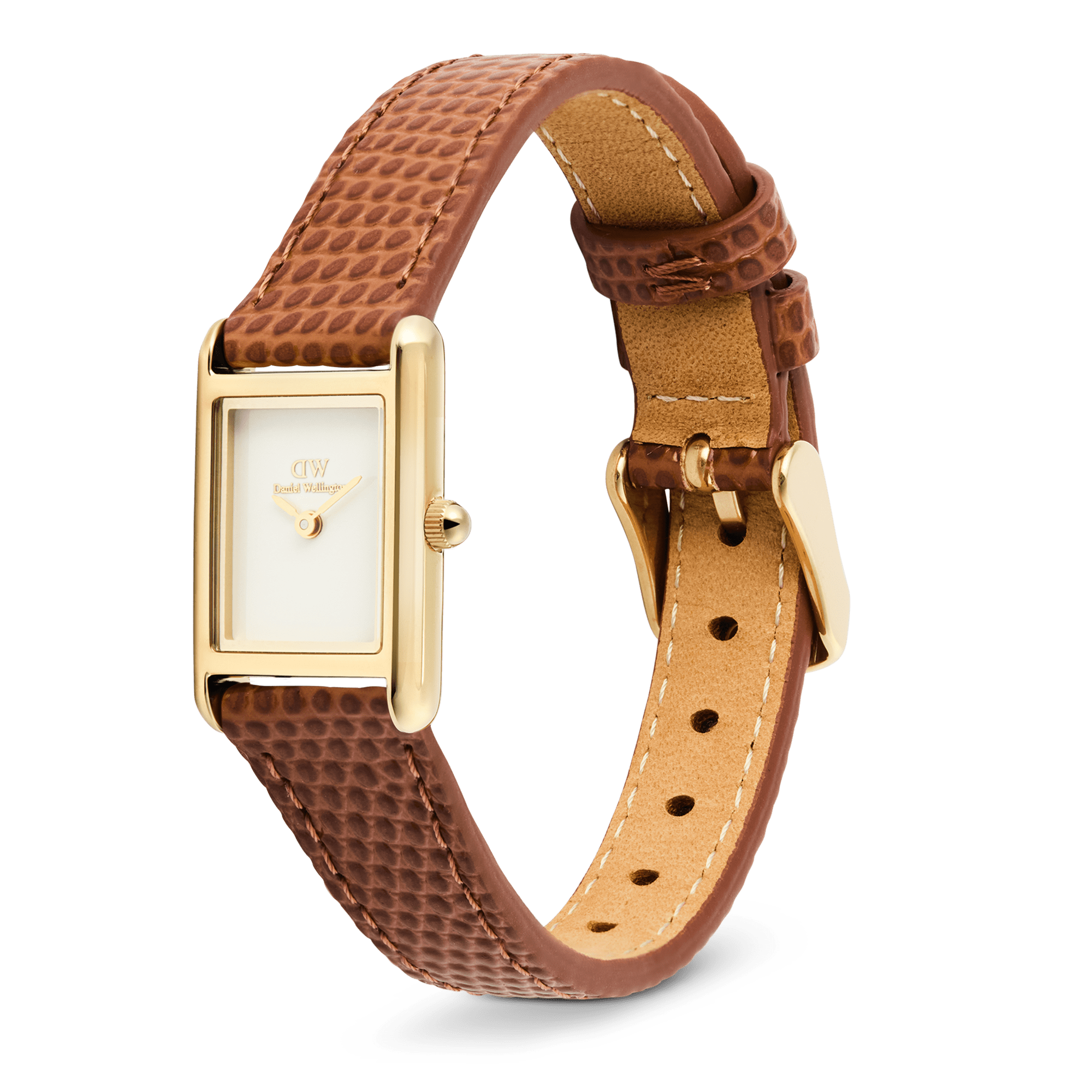 Daniel Wellington Bound Mini Light Brown Lizard Gold