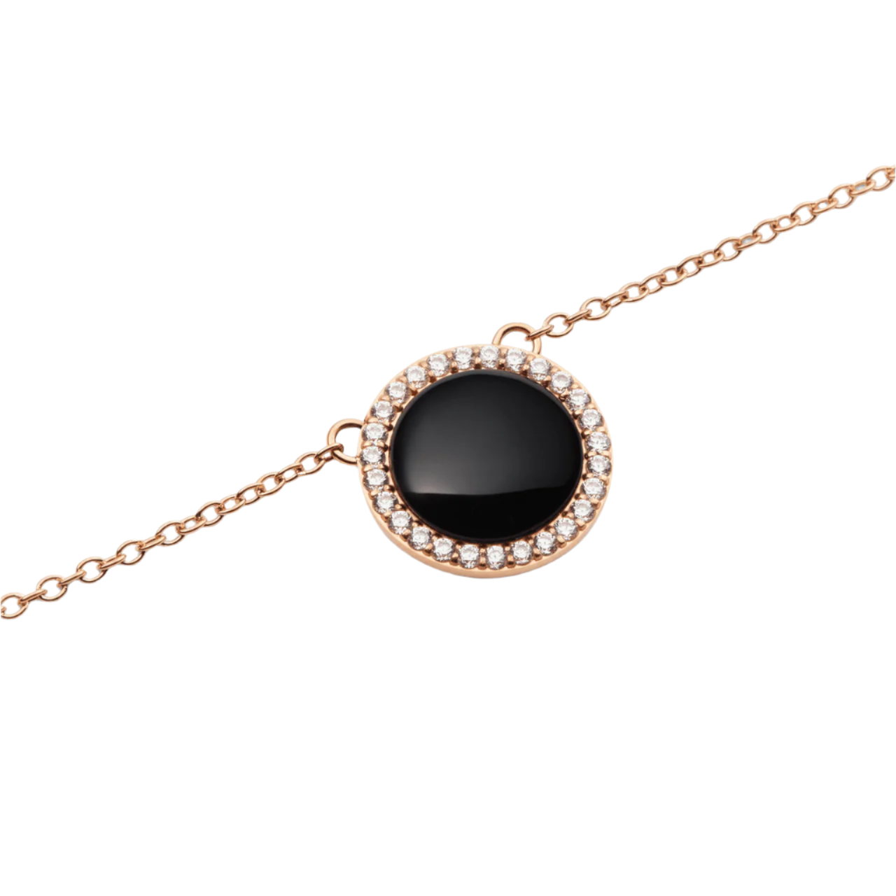 Daniel Wellington Audrey Black Agathe Rose Gold Necklace DW00401450