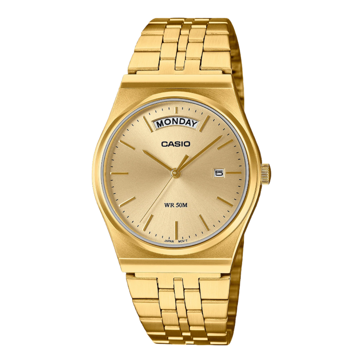 Casio Analog Gold Dial Stainless Steel Watch MTPB146G-9A