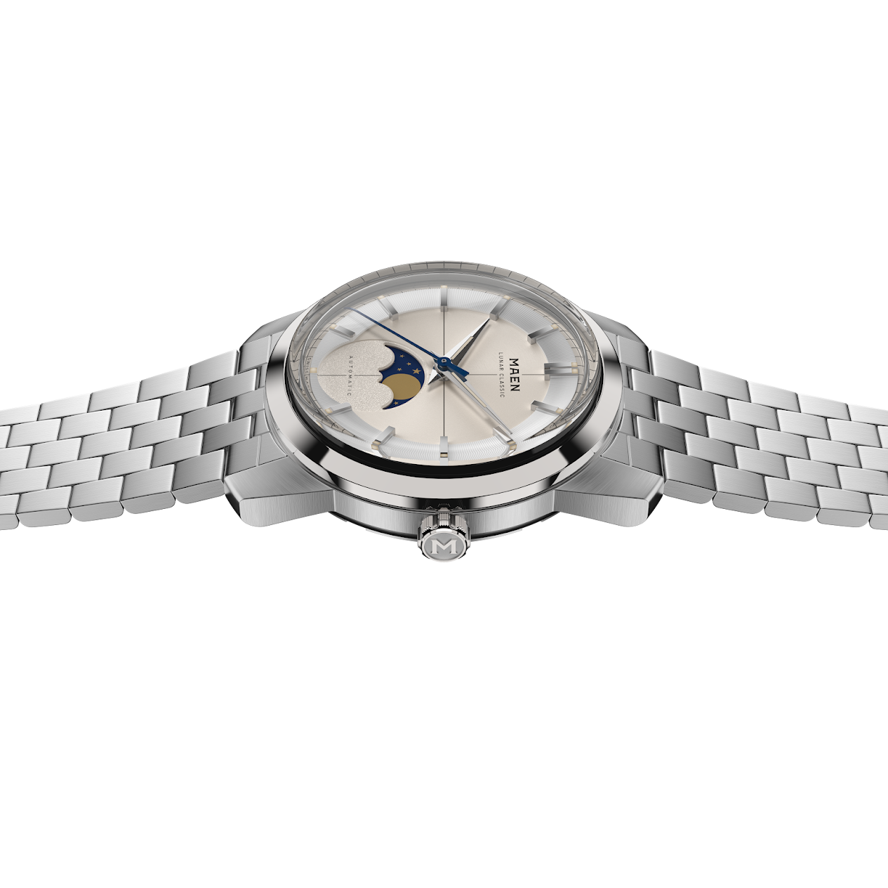 MAEN Lunar Classic 36 White Dial Moonphase Automatic Watch M7.1.1