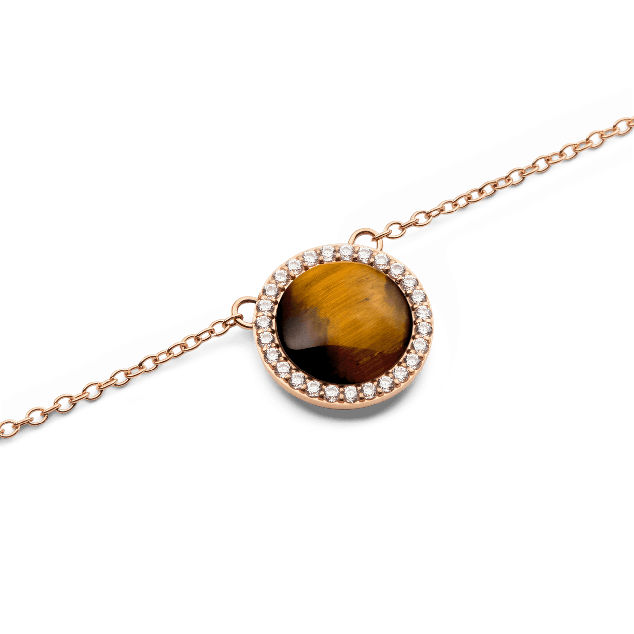 Daniel Wellington Audrey Tiger Eye Rose Gold Necklace DW00401451