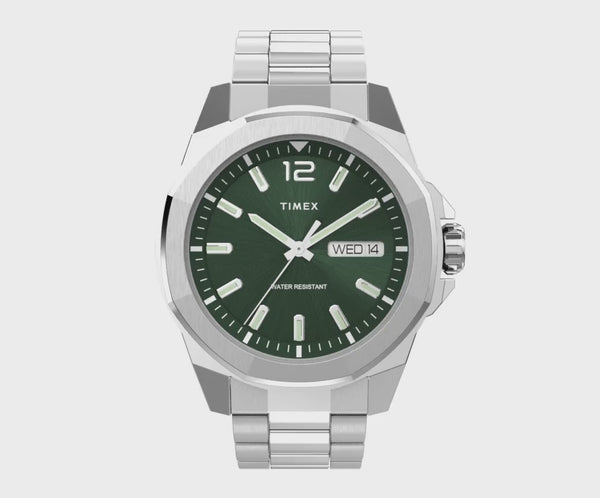 Timex Essex 44mm Stainless Steel Green Dial Watch TW2W13900