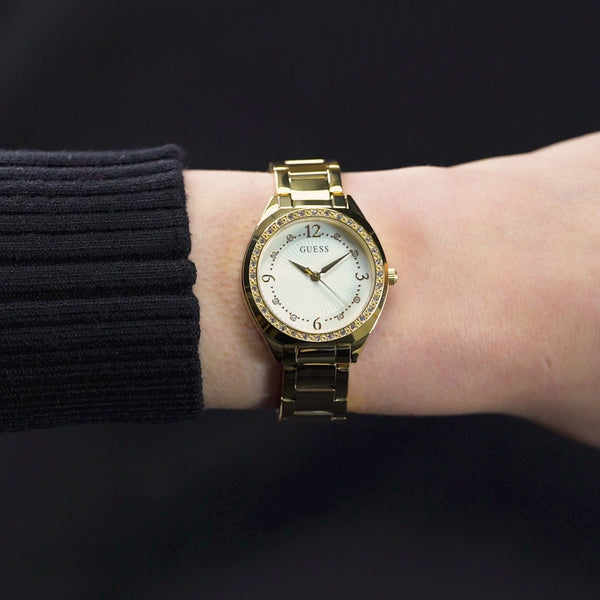 Guess Charlotte Crystal Gold-Tone Analog Watch GW0767L2