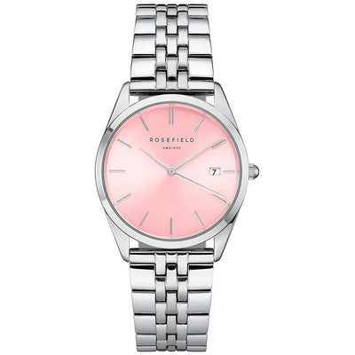 Rosefield The Ace Pink Dial Silver Stainless Steel Watch ACPG-A05